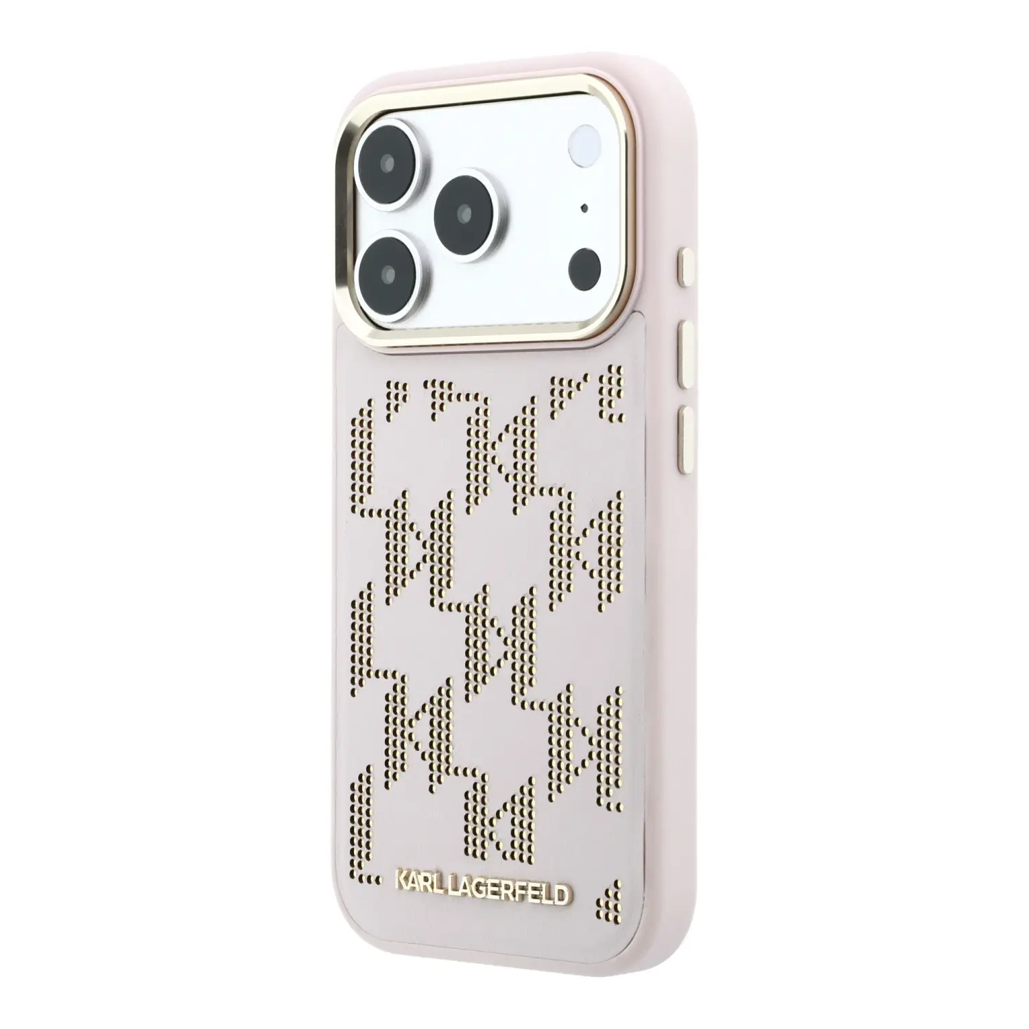 Zadní kryt Karl Lagerfeld PU Perforated Monogram MagSafe pro Apple iPhone 17 Pro Max, růžová