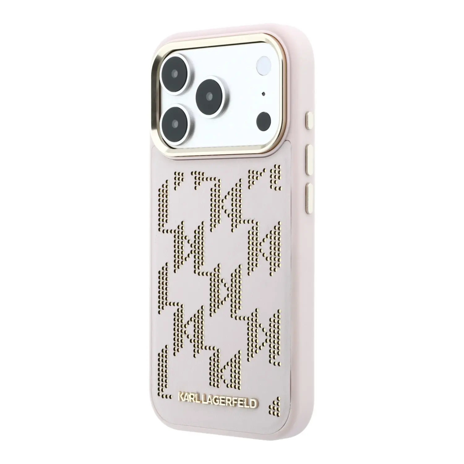 Zadní kryt Karl Lagerfeld PU Perforated Monogram MagSafe pro Apple iPhone 17 Pro, růžová