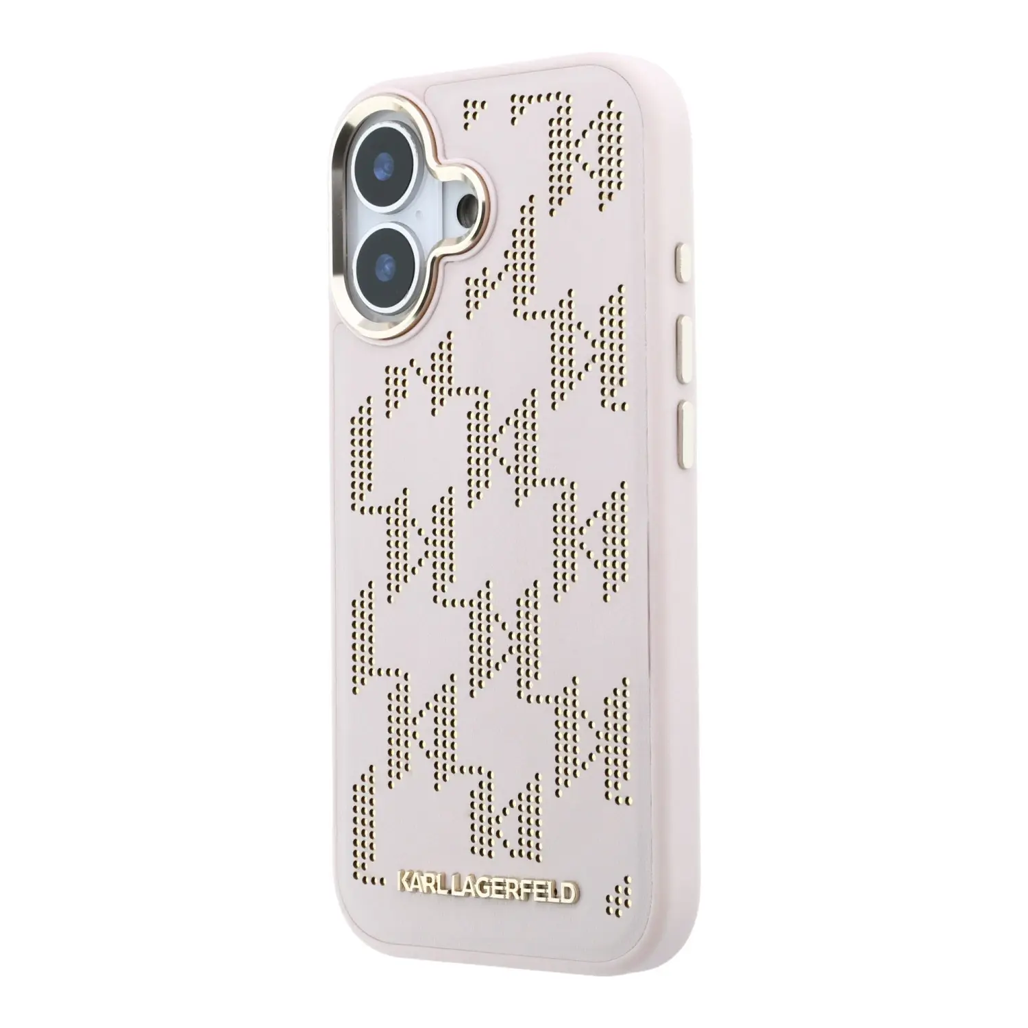 Zadní kryt Karl Lagerfeld PU Perforated Monogram MagSafe pro Apple iPhone 17, růžová