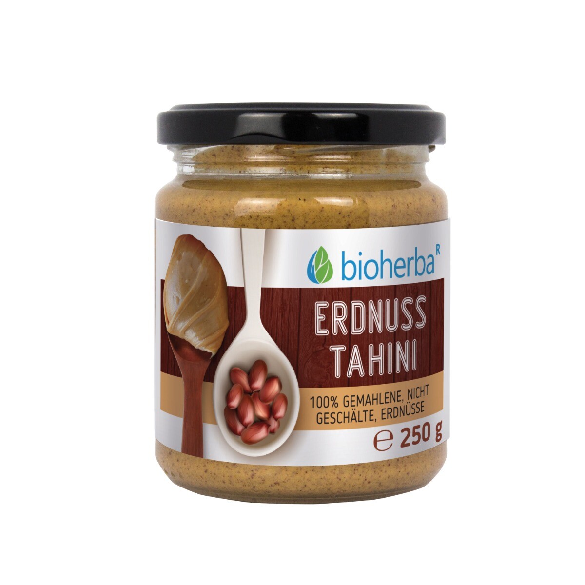 100% arašídové tahini z mletých neloupaných jader – 250 g – Bioherba