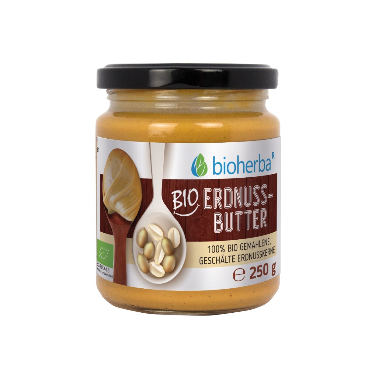 100% bio arašídové máslo – 250 g – Bioherba