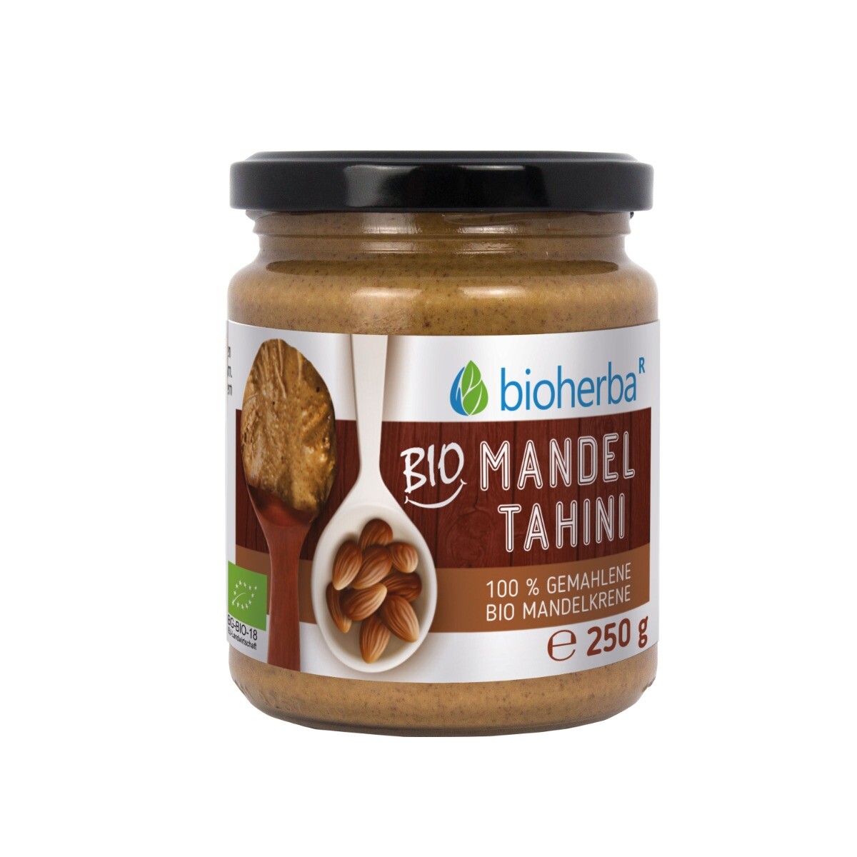 100% bio mandlové tahini z mletých bio mandlových jader – 250 g – Bioherba