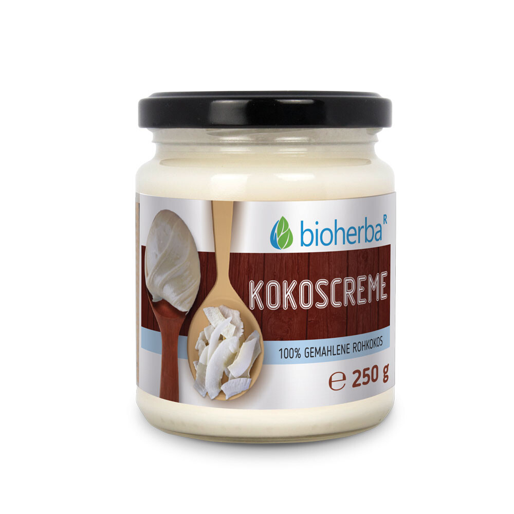 100% kokosový krém z mletého syrového kokosu – 250 g – Bioherba