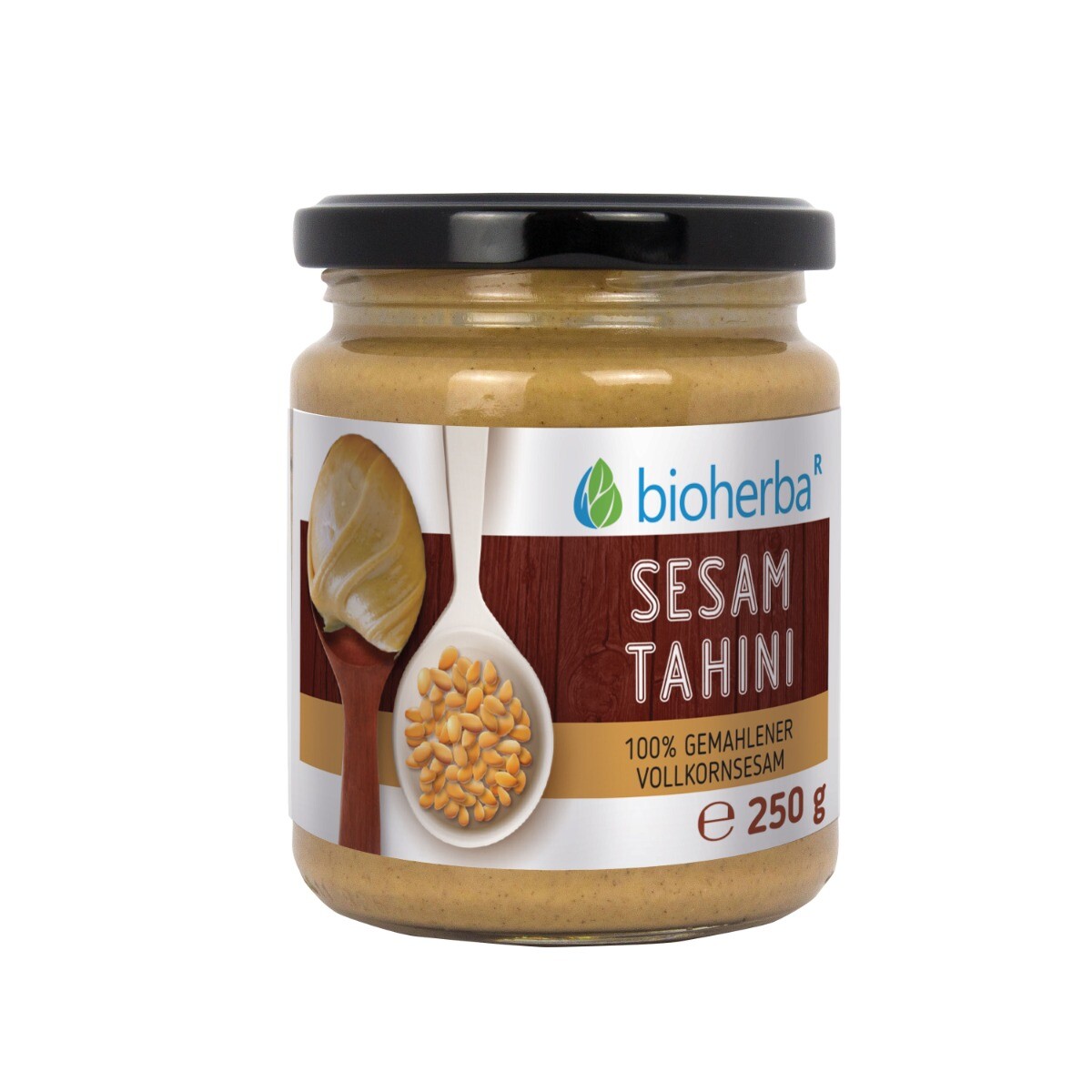 100% sezamové tahini z mletého celozrnného sezamu – 250 g – Bioherba