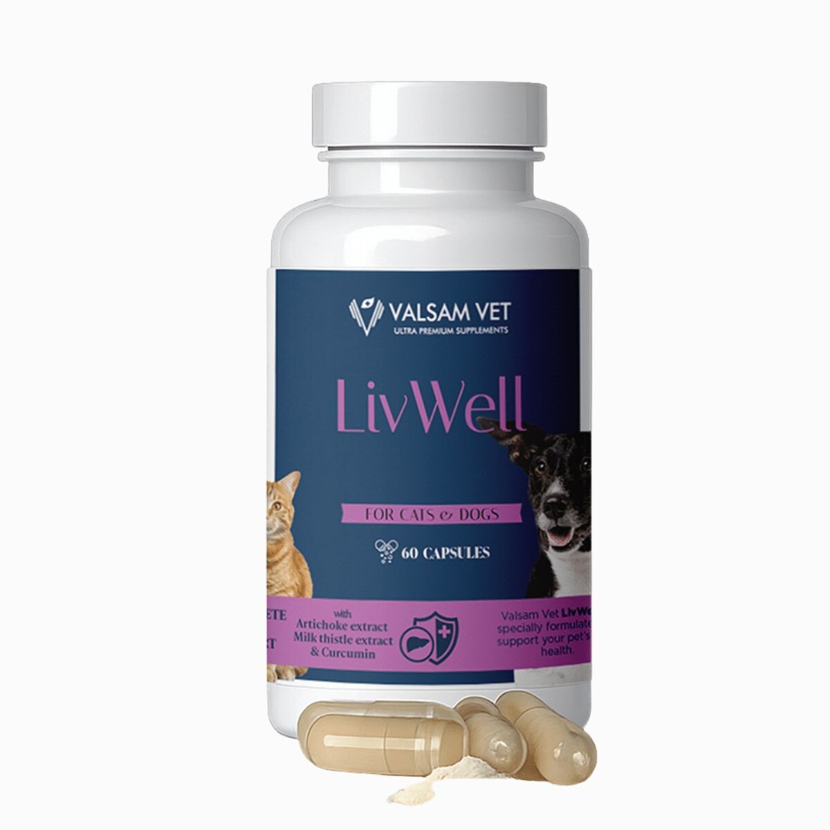 LIVWELL - podpora jater a metabolismu pro psy a kočky 60 kapslí - Valsam Vet