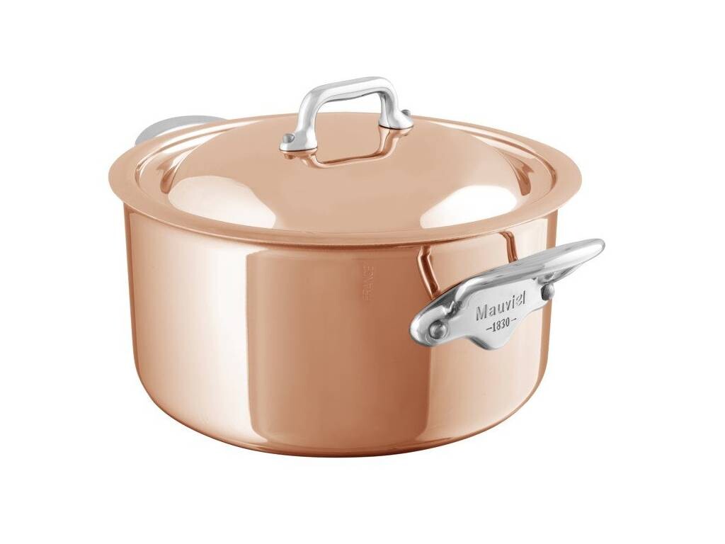 Měděný hrnec s poklicí M'6S Mauviel 20 cm