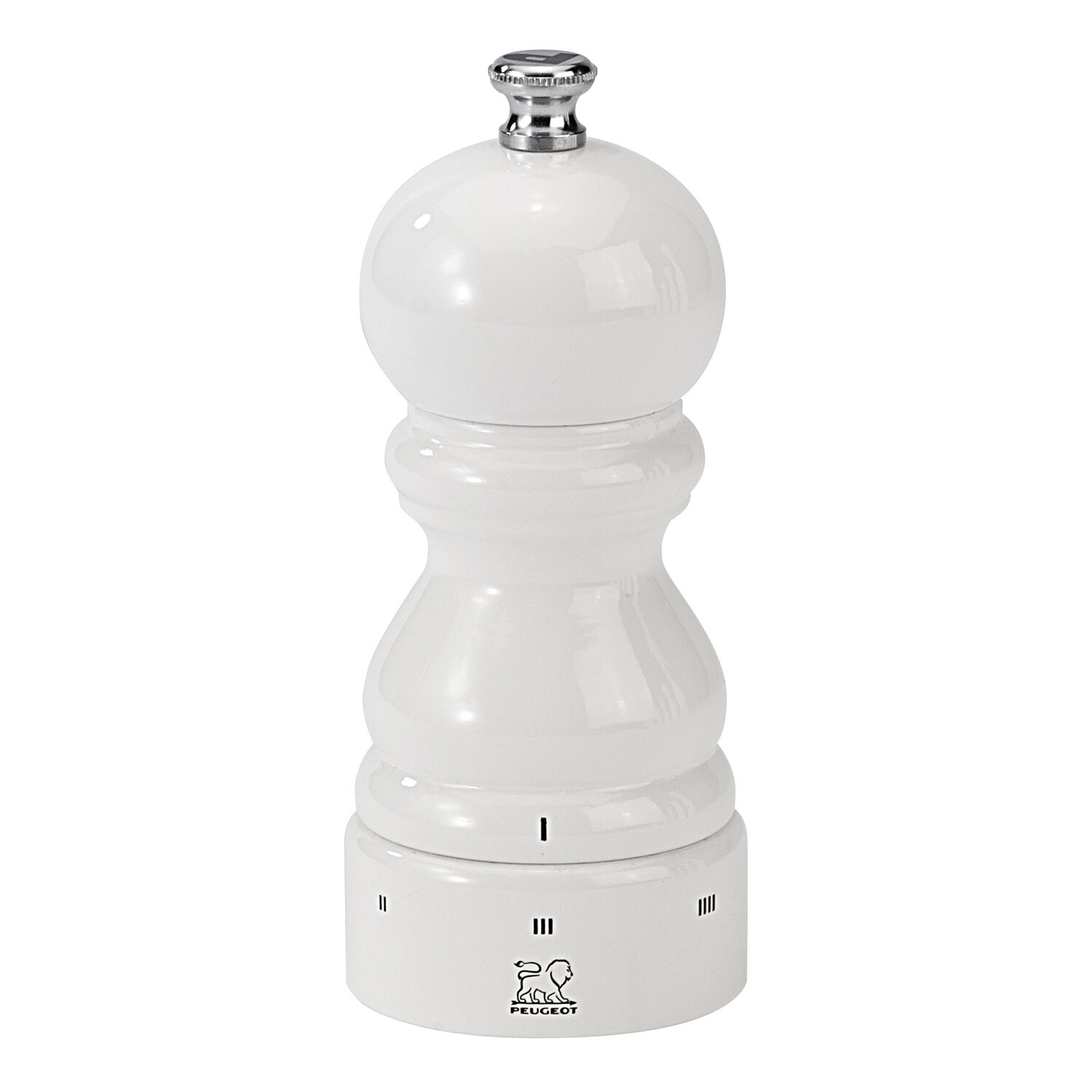 Mlýnek na pepř bíle lakované bukové dřevo 12 cm PARIS uSelect Peugeot
