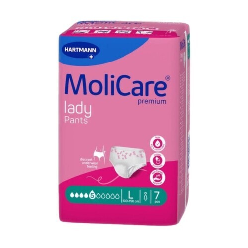 MoliCare Lady Pants inkontinenční kalhotky natahovací 5 kapek L 7ks BOKY 100-150CM,844ML,7KS