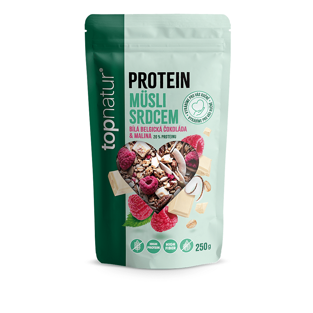 TOPNATUR Protein müsli malina & bílá čokoláda 250 g
