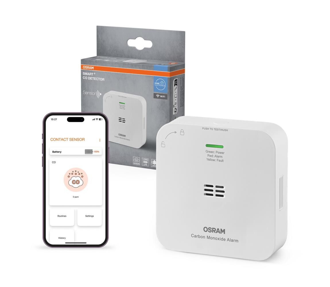 Osram - Detektor oxidu uhelnatého SMART+ 2xAA Wi-Fi 4099854418136