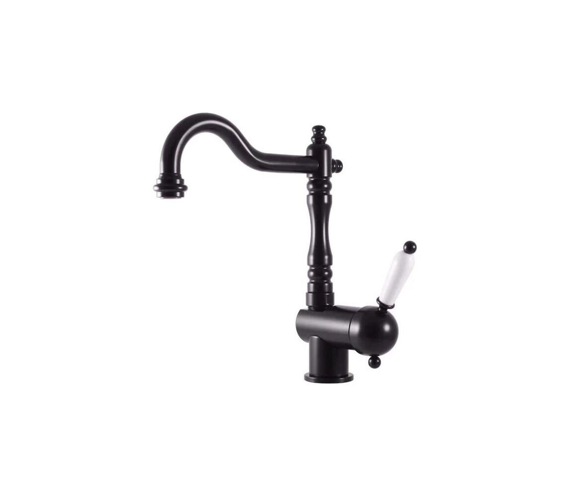RAV Slezák L508.0/8CMAT-Dřezová/umyvadlová baterie LABE RETRO 25,6cm matná černá L508.0/8CMAT