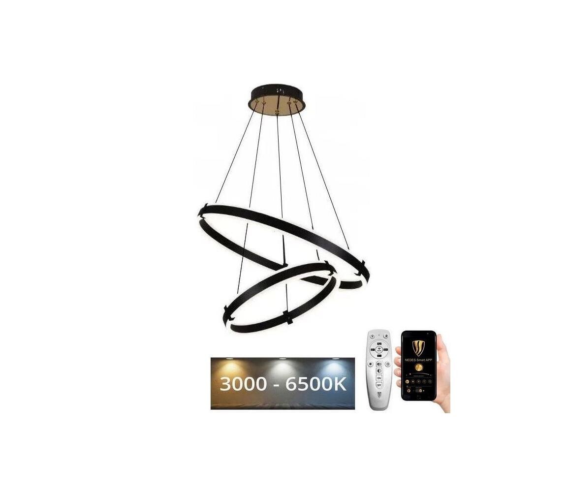 LED Stmívatelný lustr na lanku LED/140W/230V 3000-6500K + dálkové ovládání J4339/B