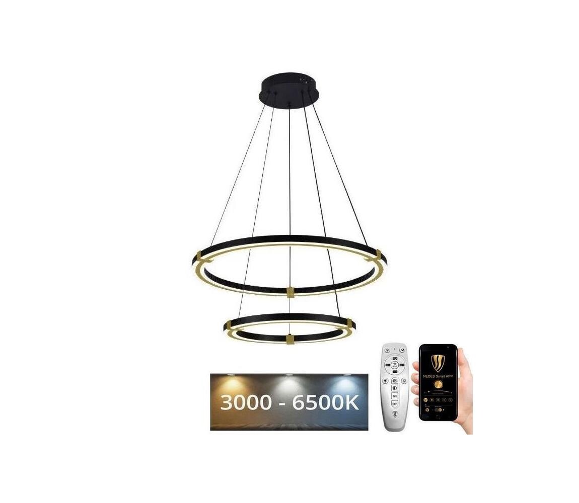 LED Stmívatelný lustr na lanku LED/130W/230V 3000-6500K + dálkové ovládání J4342/B