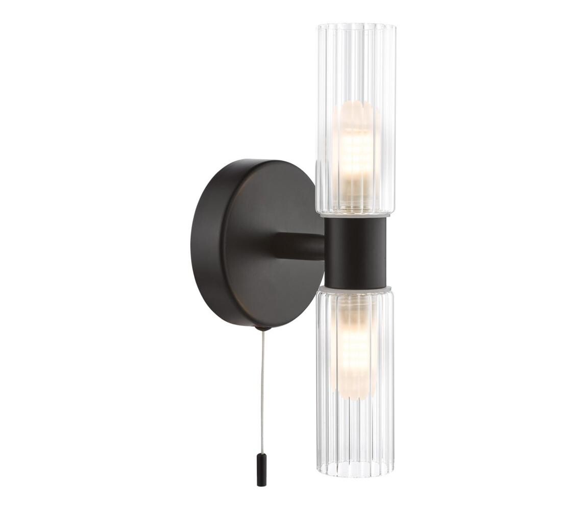 Där Lighting Där Lighting BOL0922 - Koupelnová nástěnná lampa BOLTON 2xG9/5W/230V IP44 černá BOL0922