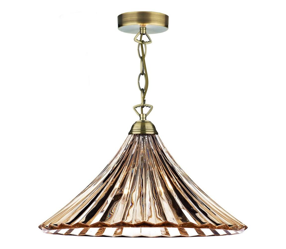 Där Lighting Där Lighting ARD866 -Lustr na řetězu ARDECHE 1xE27/60W/230V mosaz/kouřová hnědá ARD866