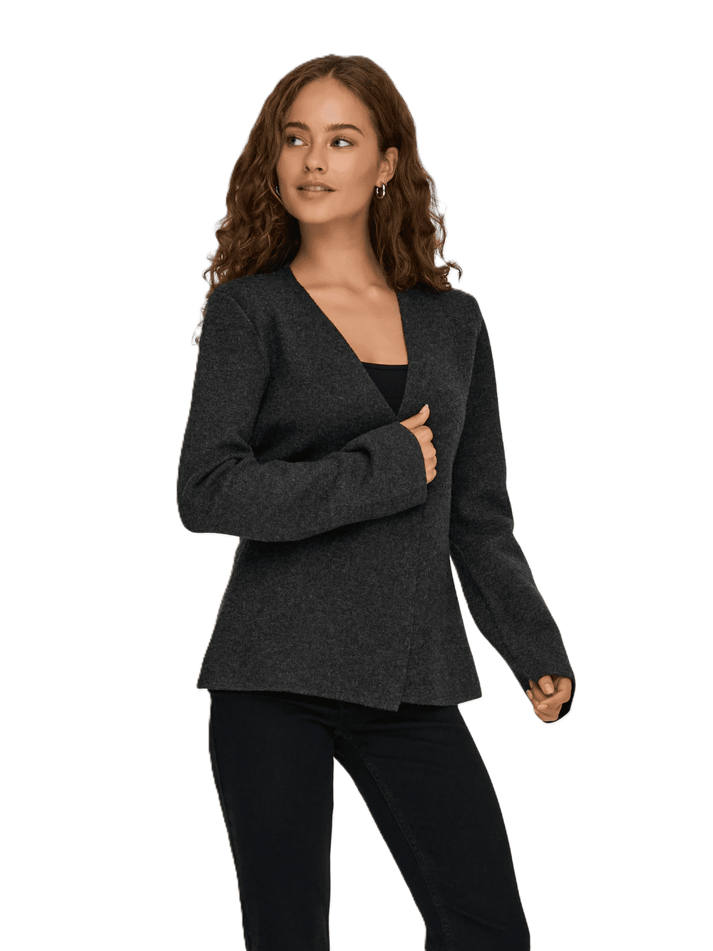 Tmavě šedý melírovaný cardigan ONLY