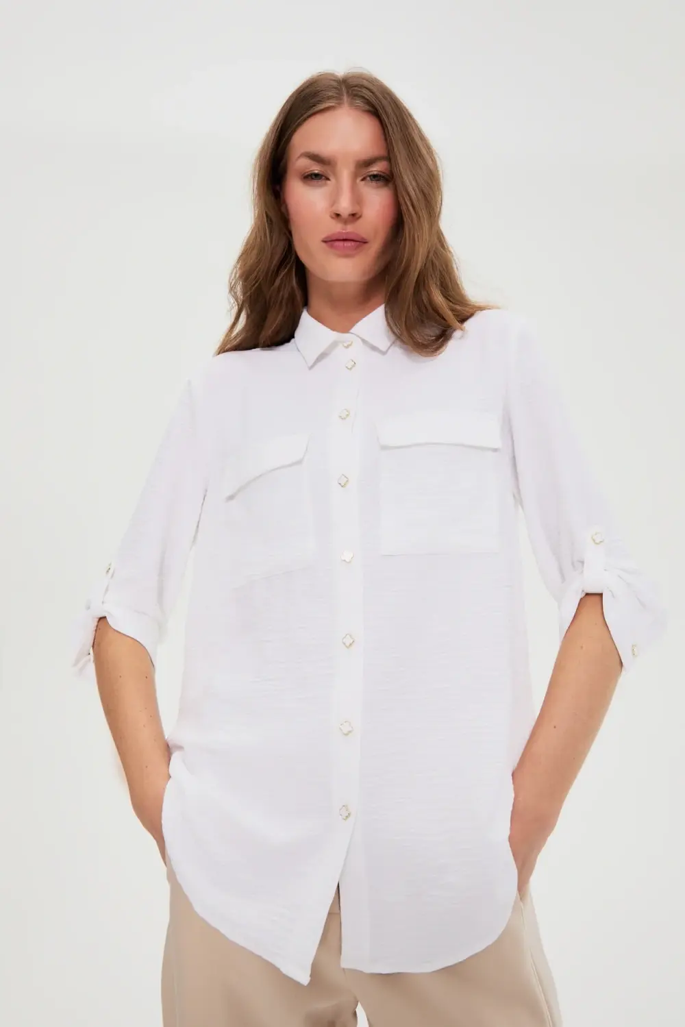 Marisse WOMEN'S SHIRT L-KO-4909 WHITE