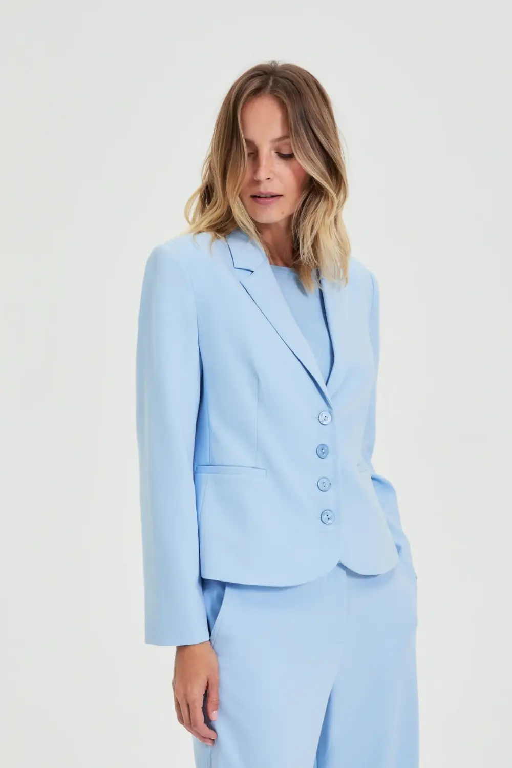 Dámský blazer Marisse L-MR-4919 světle modrý