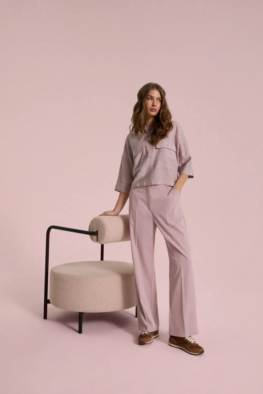 Dámská košile L-KO-4945 dusty pink