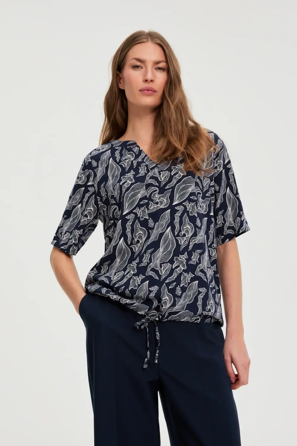 Marisse WOMEN'S SHIRT L-KO-4934 NAVY