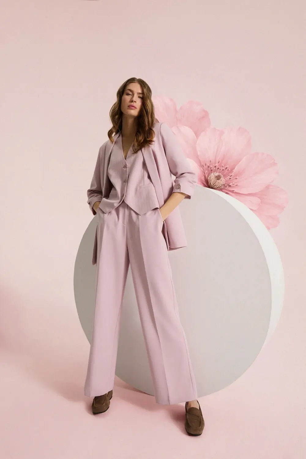 Marisse kalhoty dusty pink