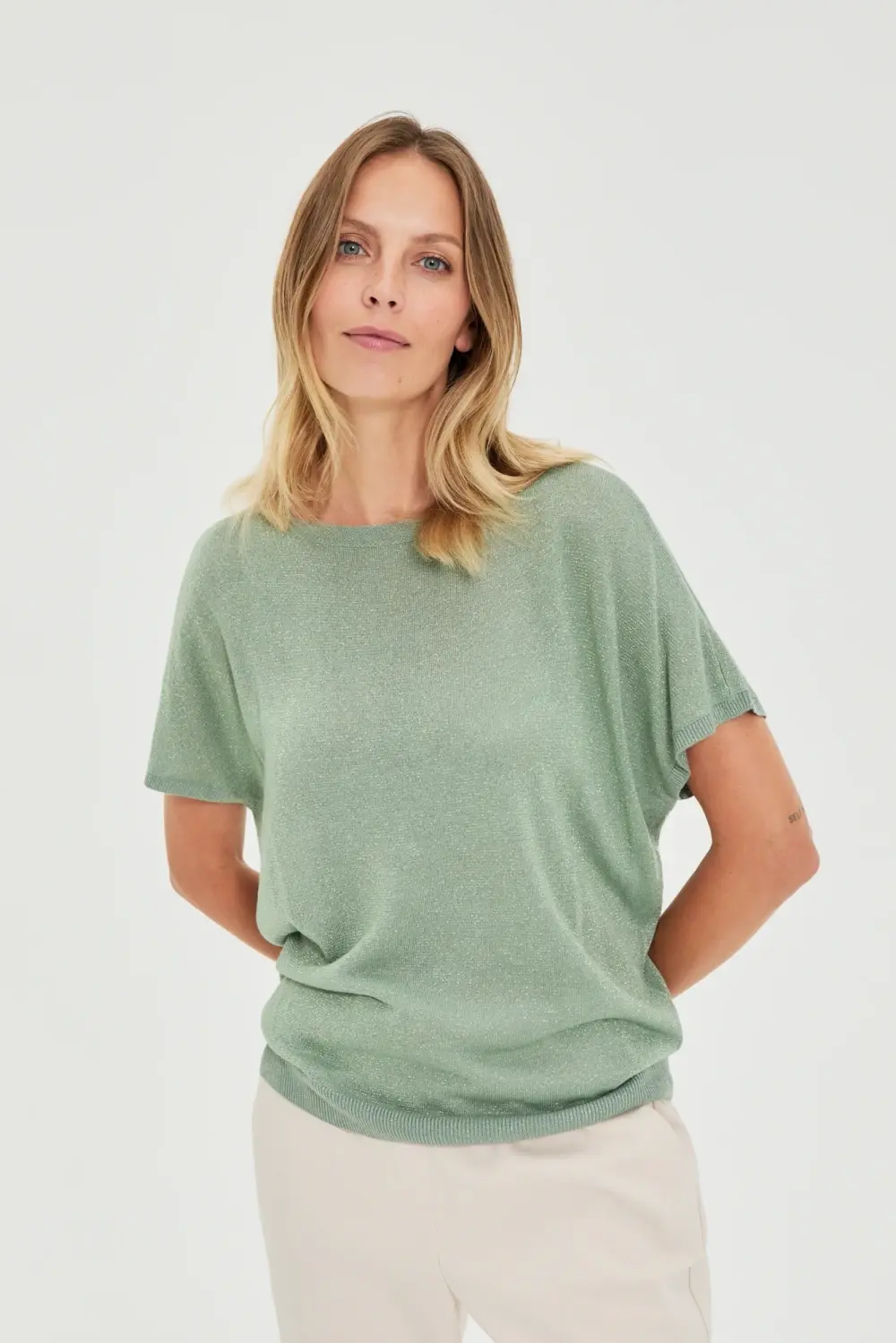 Dámský svetr L-SW-4903 OLIVE