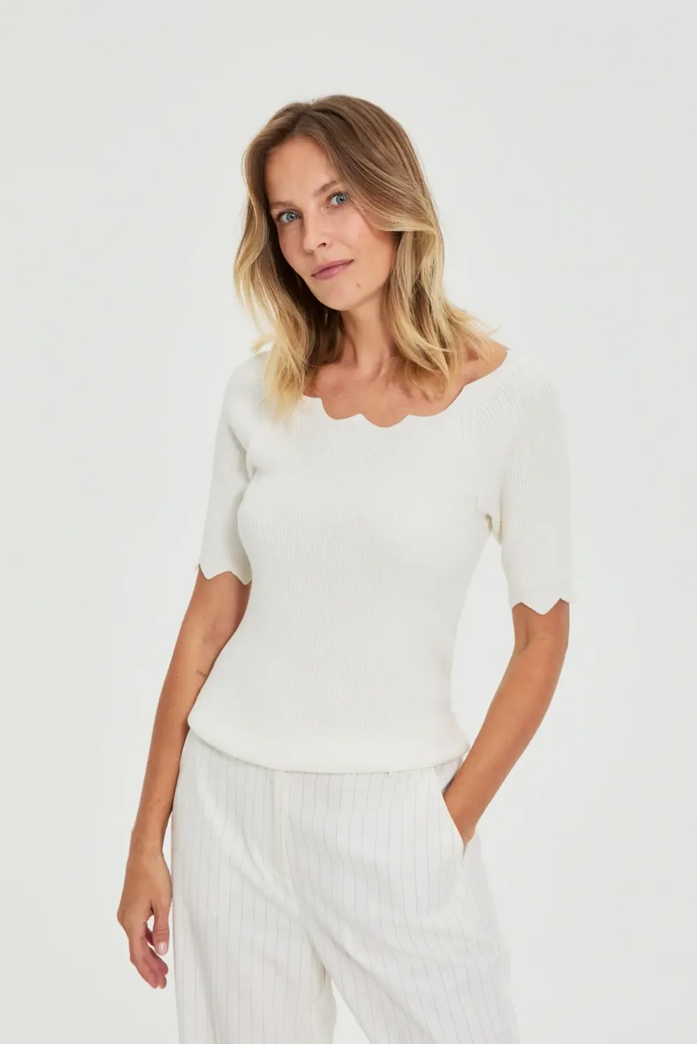 Dámský svetr Marisse L-SW-4907 Off White