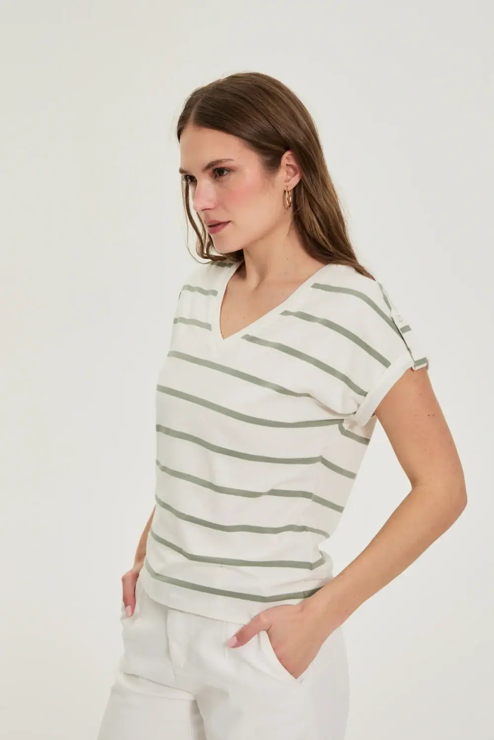 Dámské triko Marisse L-TS-4924 OLIVE