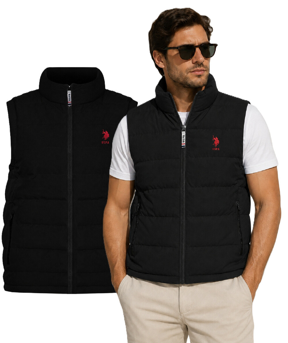 Pánská vesta US Polo Assn. černá/bílá