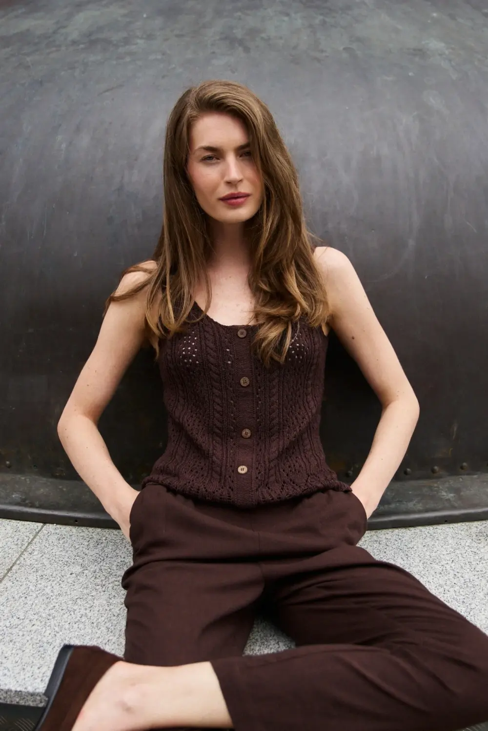 Dámský top Marisse L-Ts-5022 D.Brown