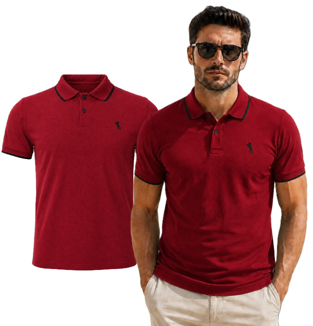 Lion - Pánské polo triko Iid10135 červené