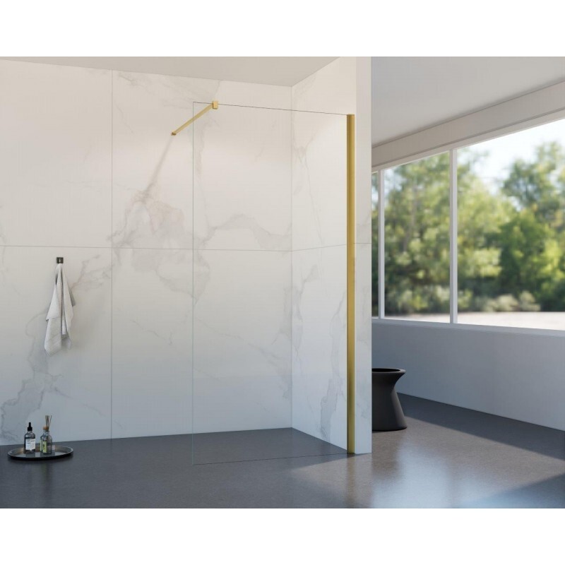 HOPA Walk-in sprchový kout LAGOS GOLD NEW 200 — Barva rámu - Zlatá, Rozměr A - 110, Rozměr C - 200, Výplň - Čiré bezpečnostní sklo - 8 mm