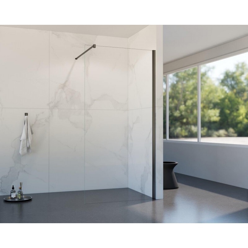 HOPA Walk-in sprchový kout LAGOS GRAFIT NEW 200 — Barva rámu - Grafit, Doplňky - bez doplňku, Rozměr A - 110, Rozměr C - 200, Výplň - Čiré bezpečnostní sklo - 8 mm