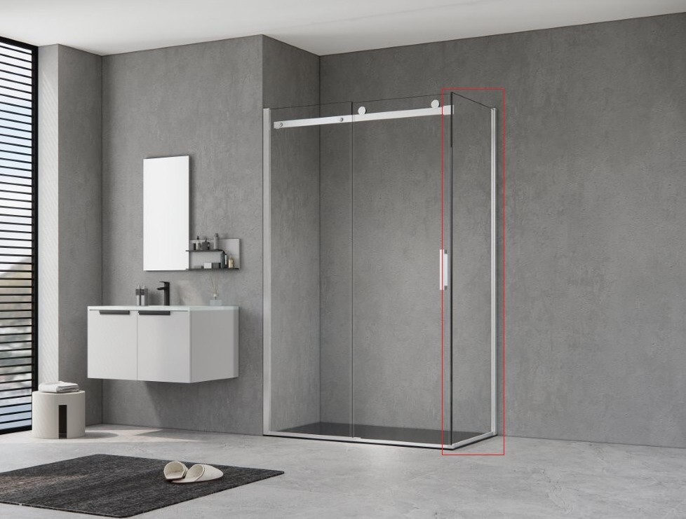 HOPA Pevná boční stěna PANEL BELVER GRAFIT NEW — Barva rámu - Grafit, Pevná stěna - 100 cm, Směr zavírání - Univerzální Levé / Pravé, Výplň - Čiré bezpečnostní sklo - 8 mm