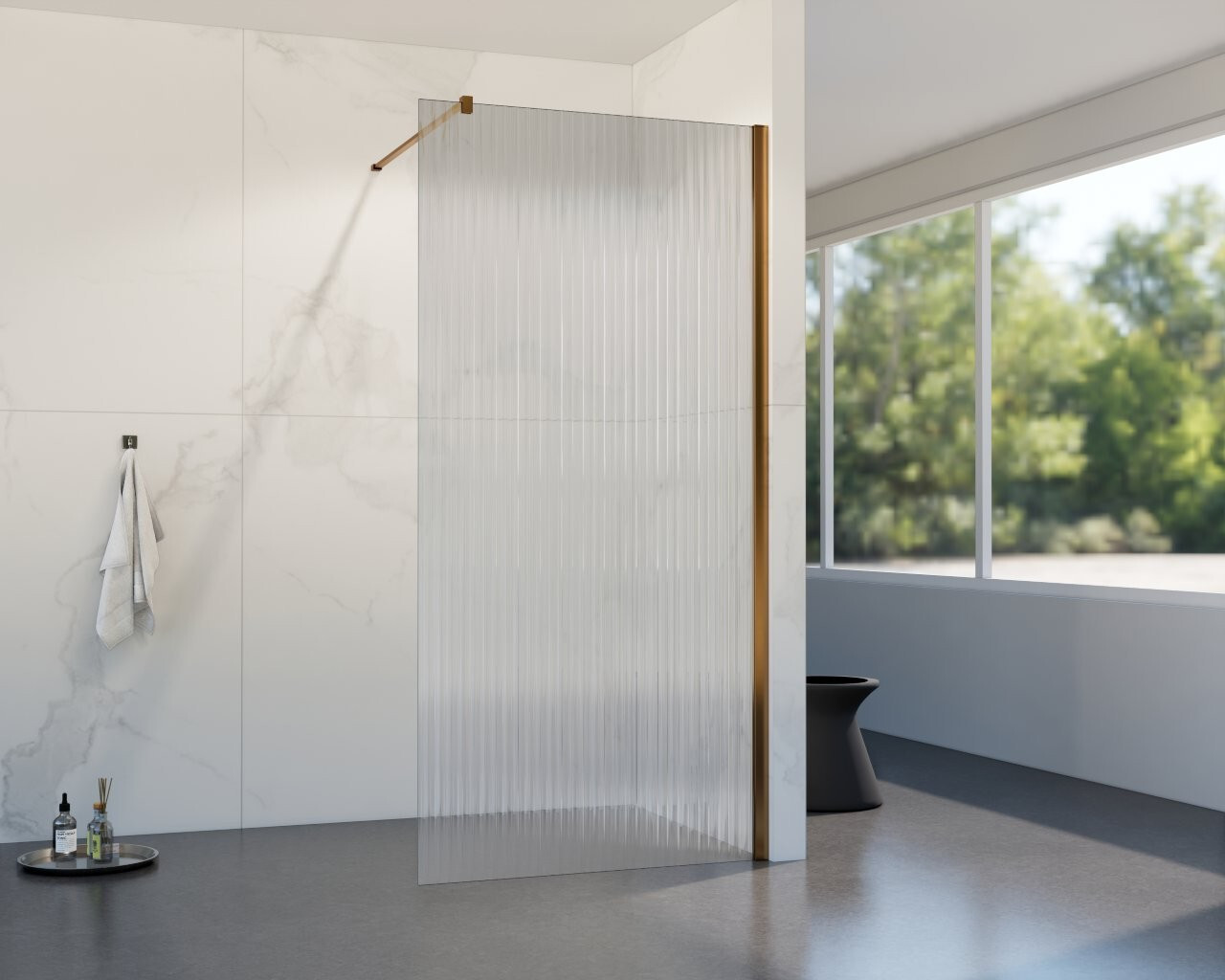 HOPA Walk-in sprchový kout LAGOS COPPER NEW 200 — Barva rámu - Měď, Rozměr A - 115, Rozměr C - 200, Výplň - Vroubkované bezpečnostní sklo - 8 mm
