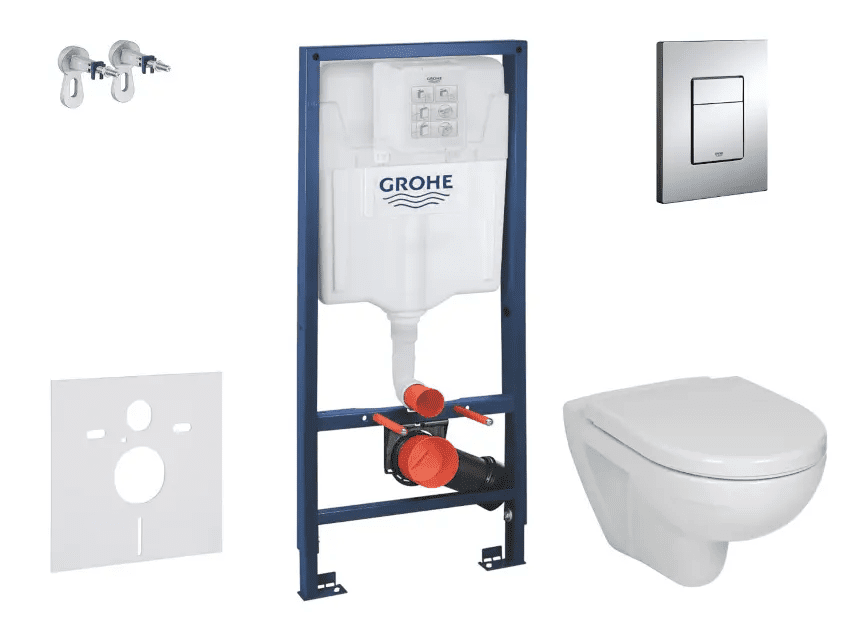Grohe 38528SET-KJ1 - Set předstěnové instalace, klozetu a sedátka Jika Lyra Plus, tlačítka Skate Cosmopolita, chrom