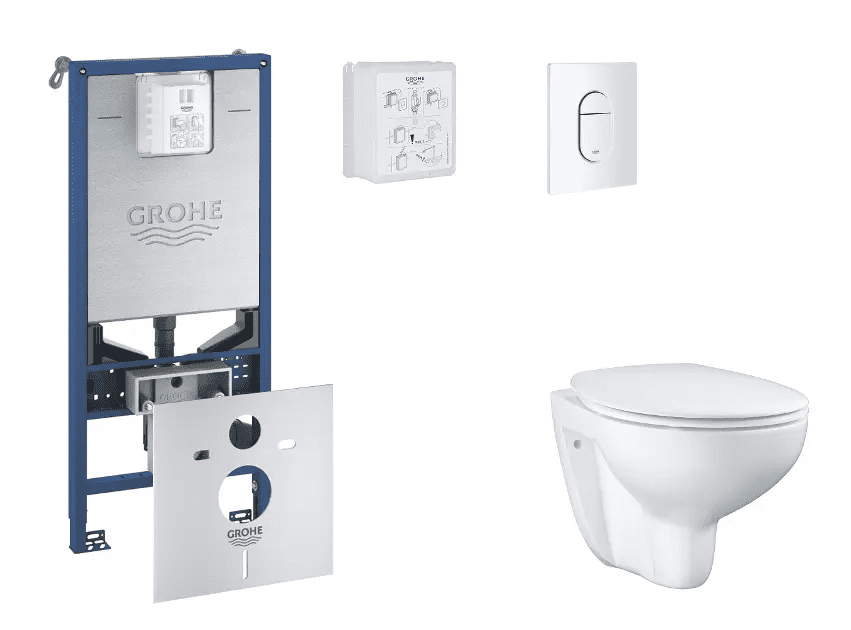 Grohe SANI11BB3102 - Set předstěnové instalace, klozetu, sedátka SoftClose a tlačítka Arena Cosmopolitan, alpská bílá