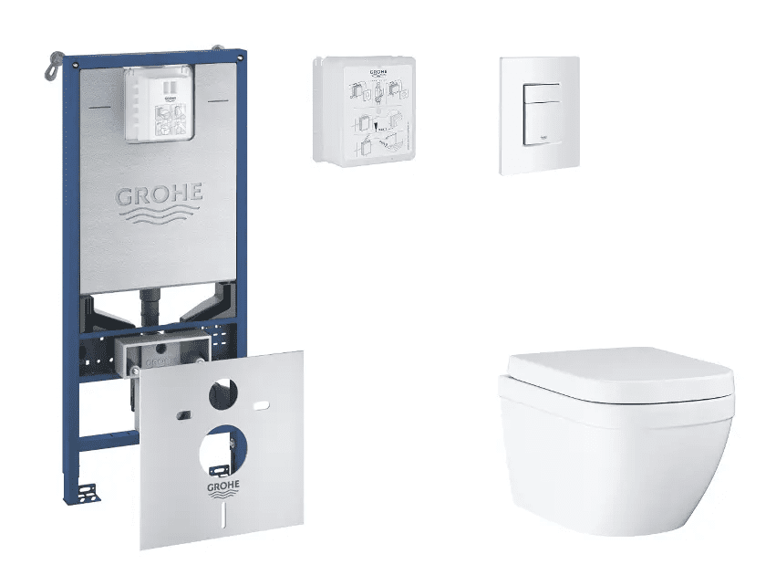 Grohe SANI11BB3105 - Set předstěnové instalace, klozetu, sedátka SoftClose a tlačítka Skate Cosmopolitan, Triple Vortex, alpská bílá