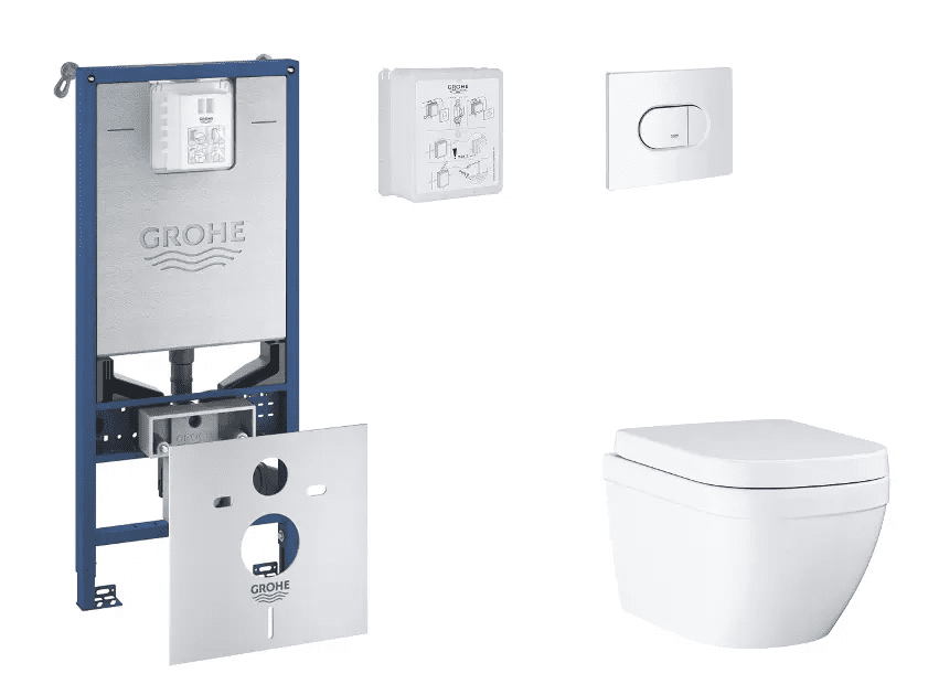 Grohe SANI11BB3108 - Set předstěnové instalace, klozetu, sedátka SoftClose a tlačítka Arena Cosmopolitan, Triple Vortex, alpská bílá