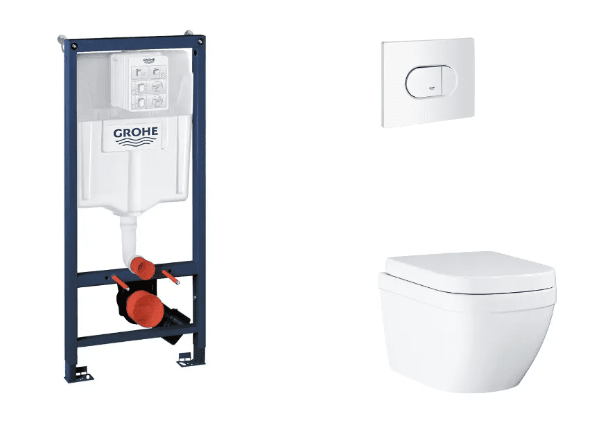 Grohe SANI11BB3124 - Set předstěnové instalace, klozetu, sedátka SoftClose a tlačítka Arena Cosmopolitan, Triple Vortex, alpská bílá