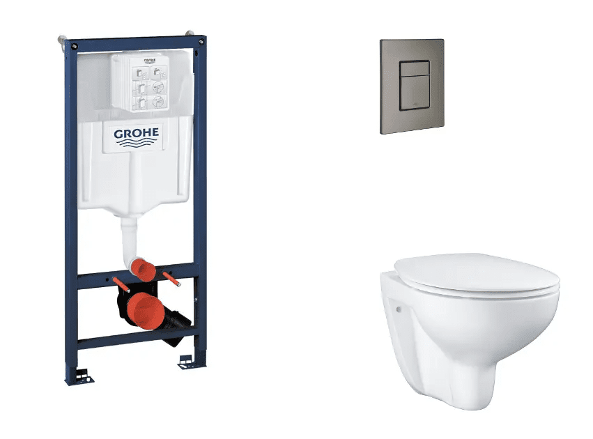 Grohe SANI11BB5114 - Set předstěnové instalace, klozetu, sedátka SoftClose a tlačítka Skate Cosmopolitan, kartáčovaný Hard Graphite