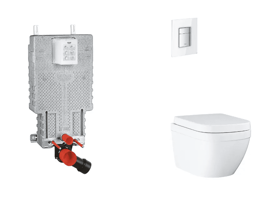 Grohe SANI15BB3107 - Set předstěnové instalace, klozetu, sedátka SoftClose a tlačítka Skate Cosmopolitan, Triple Vortex, Moon White