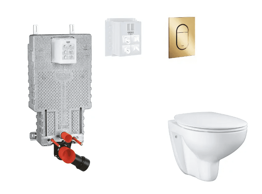 Grohe SANI15BB4105 - Set předstěnové instalace, klozetu, sedátka SoftClose a tlačítka Arena Cosmopolitan S, Cool Sunrise