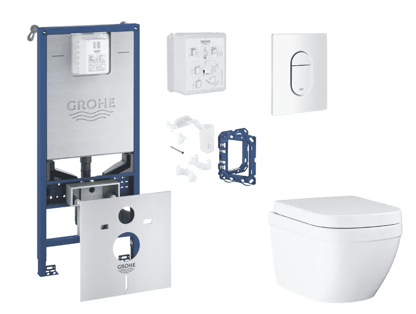Grohe SANI11BB3137 - Set předstěnové instalace, klozetu, sedátka SoftClose, tlačítka Arena Cosmopolitan a sady pro vhazování tablet, Triple Vortex, alpská bílá