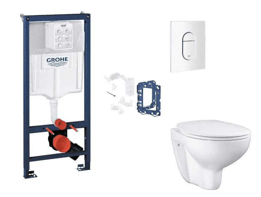 Grohe SANI11BB3146 - Set předstěnové instalace, klozetu, sedátka SoftClose, tlačítka Arena Cosmopolitan a sady pro vhazování tablet, alpská bílá