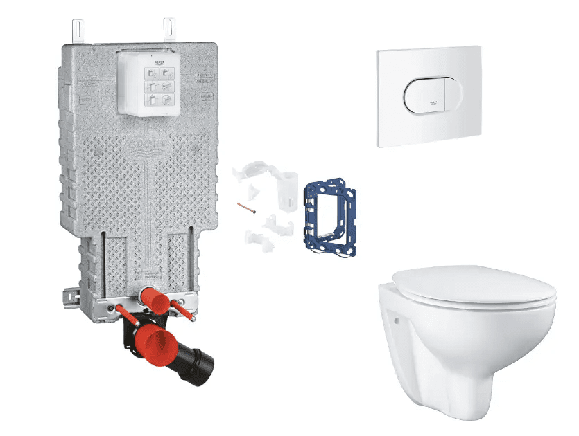 Grohe SANI15BB3119 - Set předstěnové instalace, klozetu, sedátka SoftClose, tlačítka Arena Cosmopolitan a sady pro vhazování tablet, alpská bílá