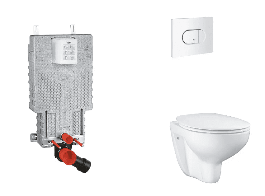 Grohe SANI15BB3104 - Set předstěnové instalace, klozetu, sedátka SoftClose a tlačítka Arena Cosmopolitan, alpská bílá