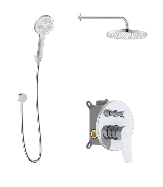 kielle 20627SP110 - Sprchový set s baterií pod omítku, pro 2 spotřebiče, s příslušenstvím EcoSpare a tělesem, chrom