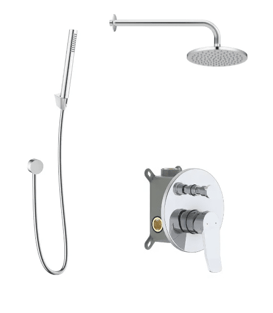 kielle 20627SP120 - Sprchový set s baterií pod omítku, pro 2 spotřebiče, s příslušenstvím EcoSpare a tělesem, chrom