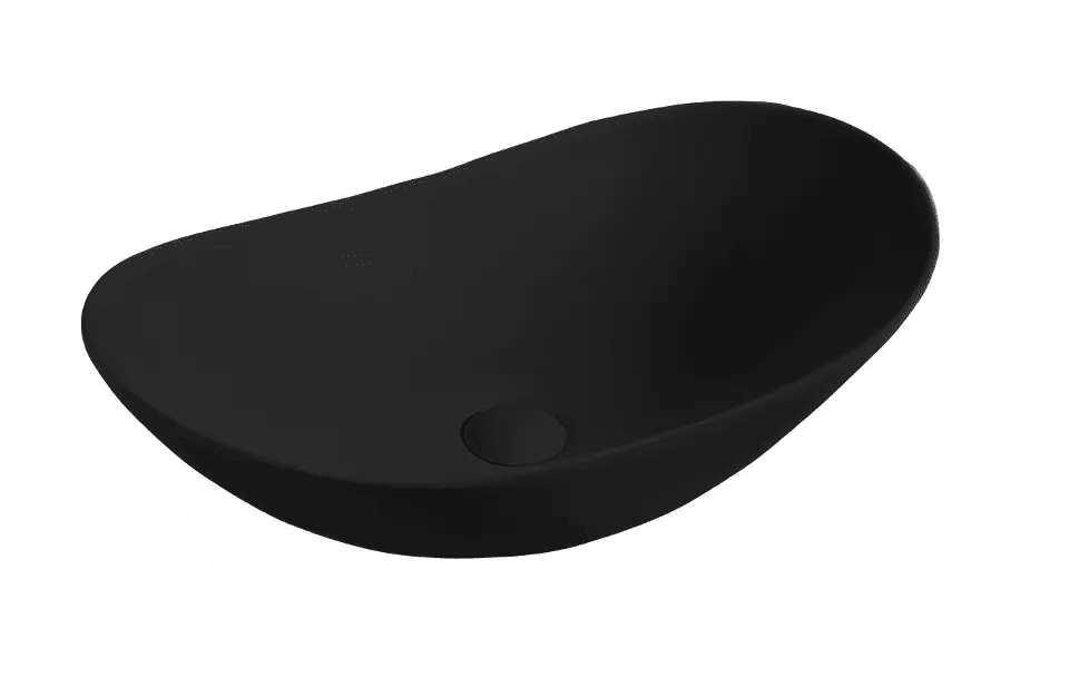 kielle 30624604 - Umyvadlo na desku 59x36 cm, matná černá